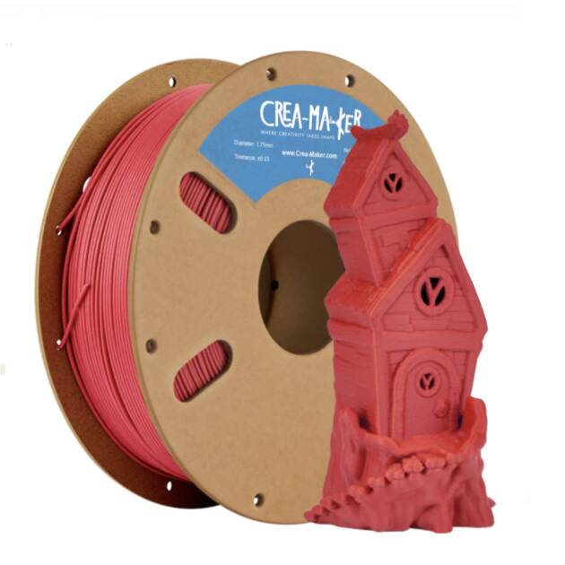 3d1#022 Crea-Maker Wood PLA Filament 1.75mm for FDM 3D Printer, -0.03mm, 1kg